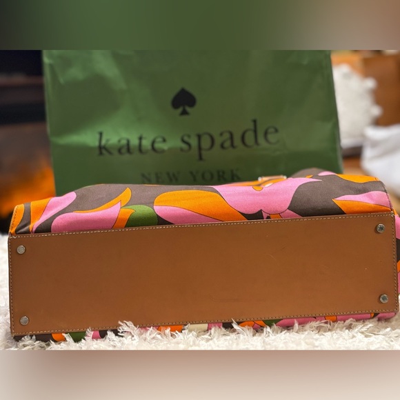 Kate Spade Brown Canvas Tote with Floral Design - Picture 4 of 16